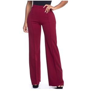 High waist wide leg pants